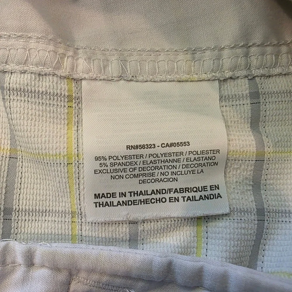 Nike Golf Dri-FIT Plaid Shorts Mens 33 White Grey Yellow 381268-100 Read
